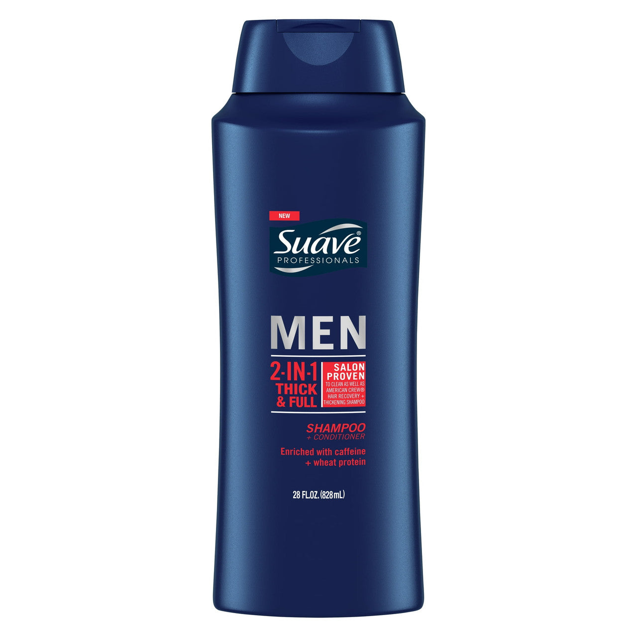 Suave Men 2 in 1 Thick & Full Shampoo Plus Conditioner, 28 Oz